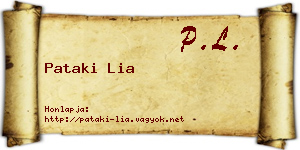 Pataki Lia névjegykártya